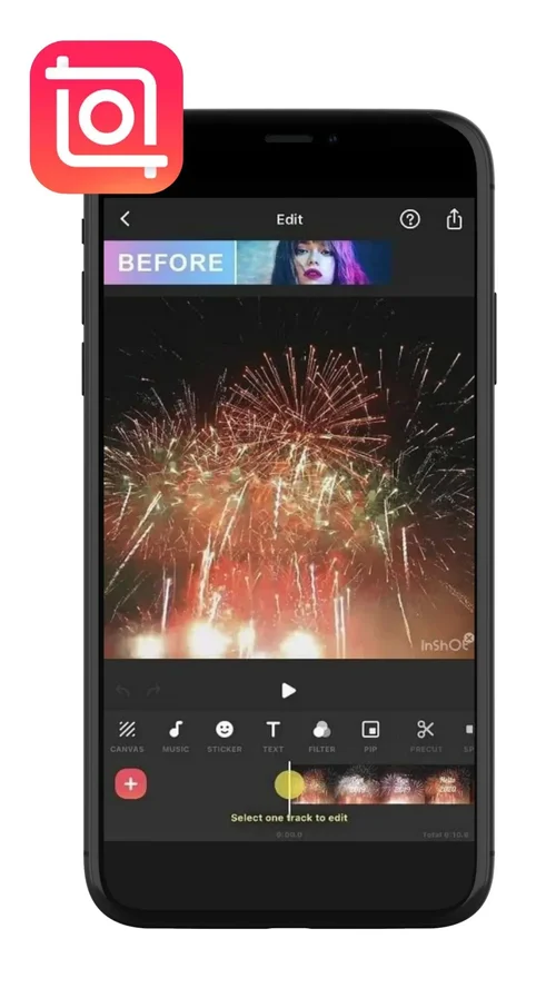 UI of Inshot to edit video